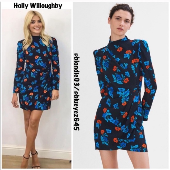 Maje “Ripita” ruched floral mini dress 2(US M)